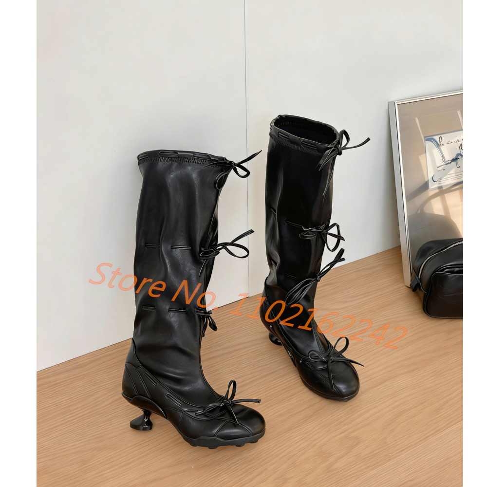 Street Fashion Runway - Botas hasta la rodilla con lazo