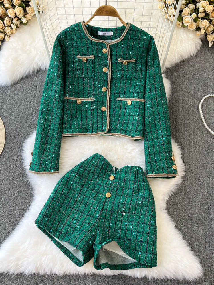 Street Fashion Jacket - Conjunto de dos piezas a cuadros