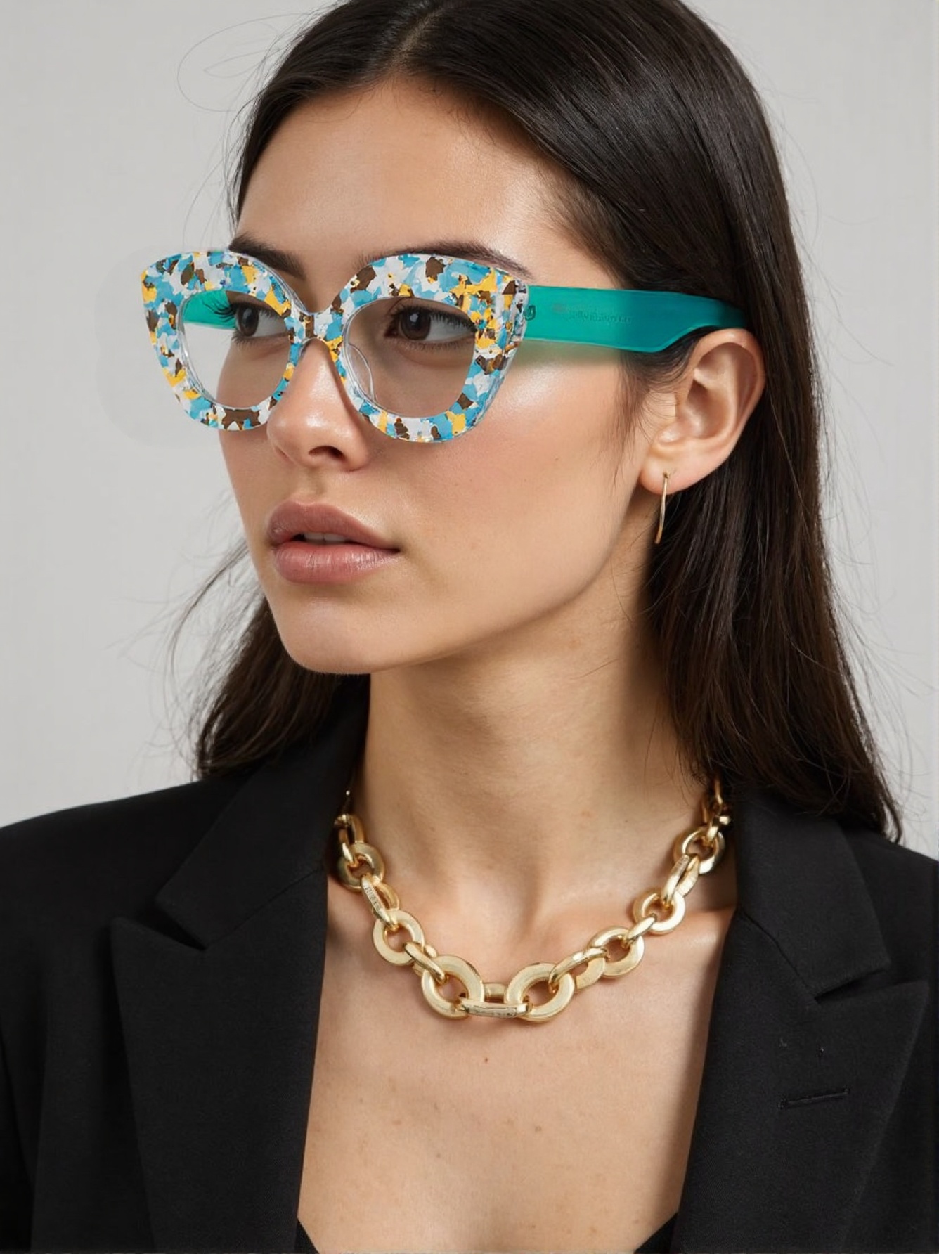Street Fashion Runway - Gafas de montura grande con textura