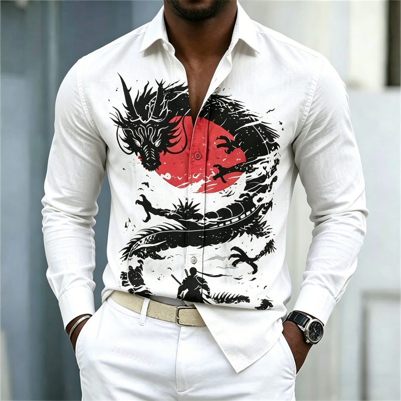 Street Fashion News - Camisa de Hombre 2026, Blanca, Negra