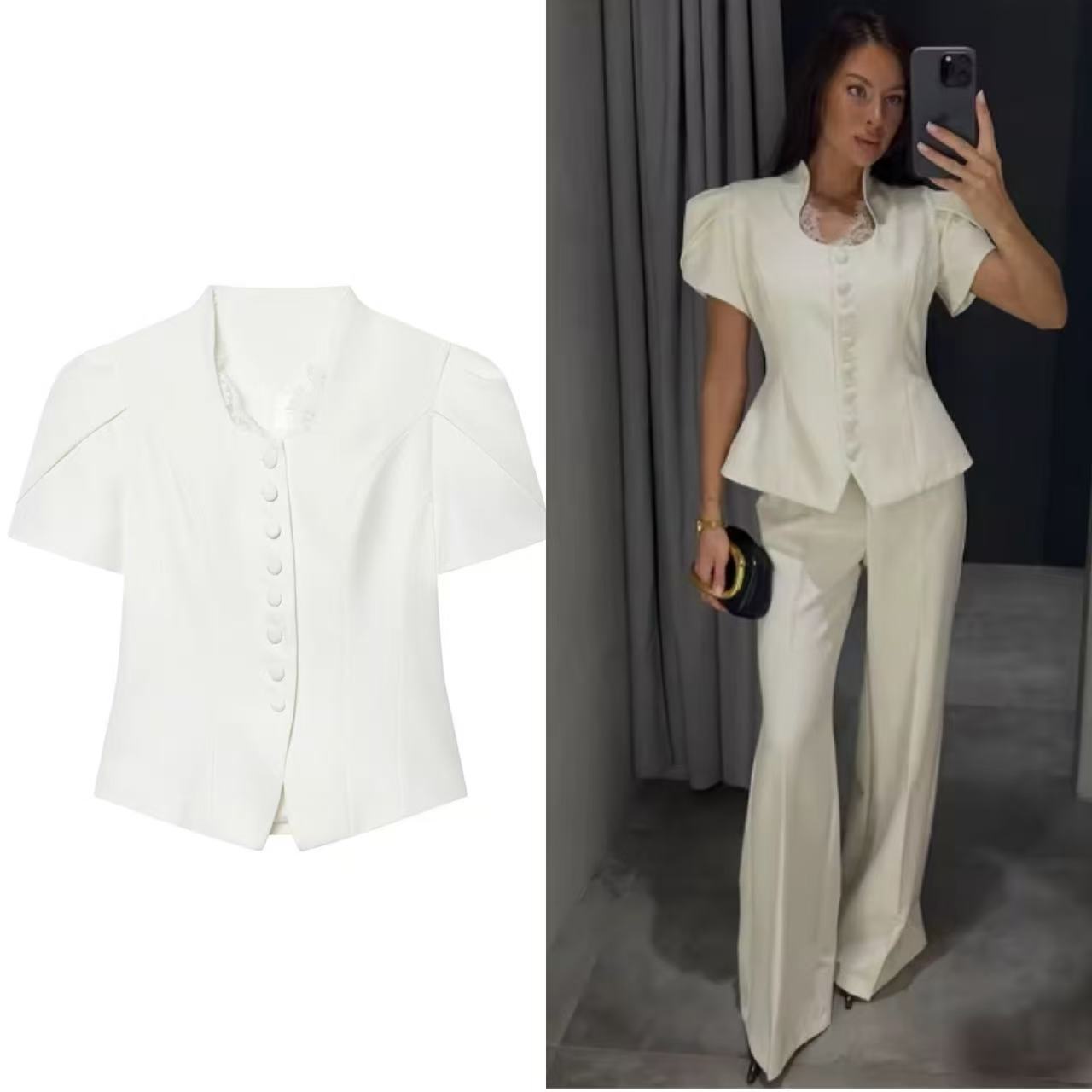 Street Fashion Necklace - Guobioziy Blusa Corta de Mujer con