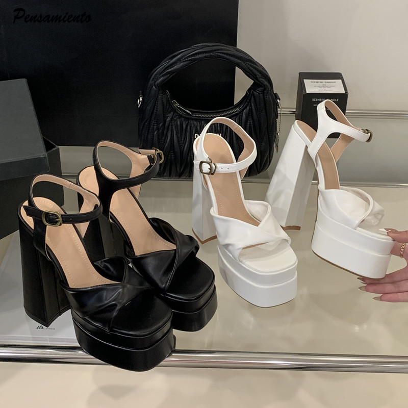 Chunky Sneaker Platform - Sandalias de gladiador con plataforma doble