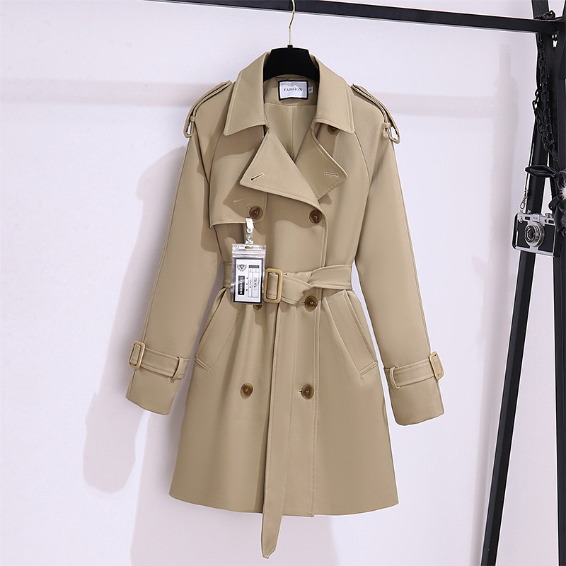 Korean Street Fashion Female - Otoño mujer High Street gabardina solapa
