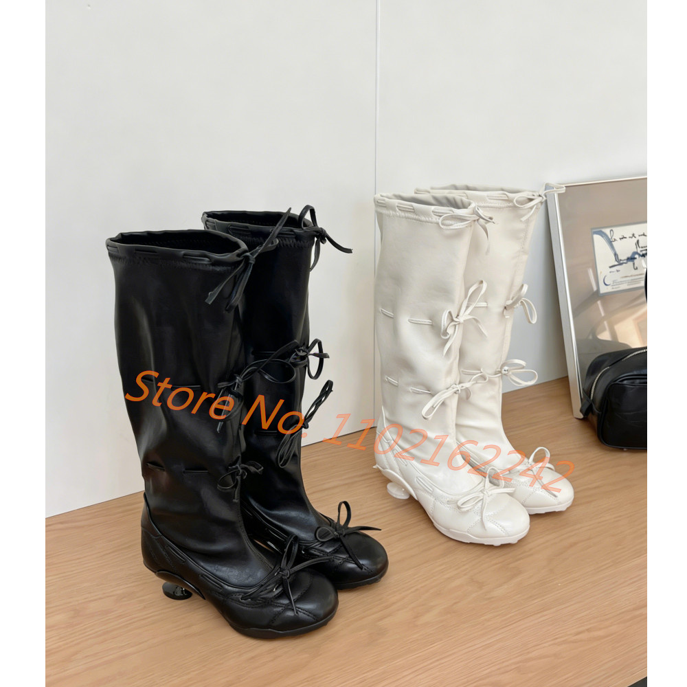 Botas hasta la rodilla con laz - Street Fashion Runway reseña y precio