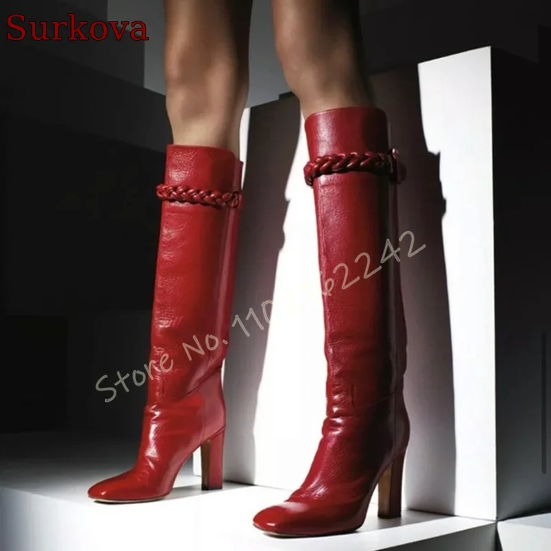 Botas altas trenzadas de color - Street Fashion Runway reseña y precio